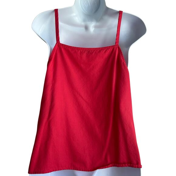 Y2K Cremieux Women Top Red Lyocell Camisole Satiny Layer Coquette Festival Retro - Picture 3 of 10